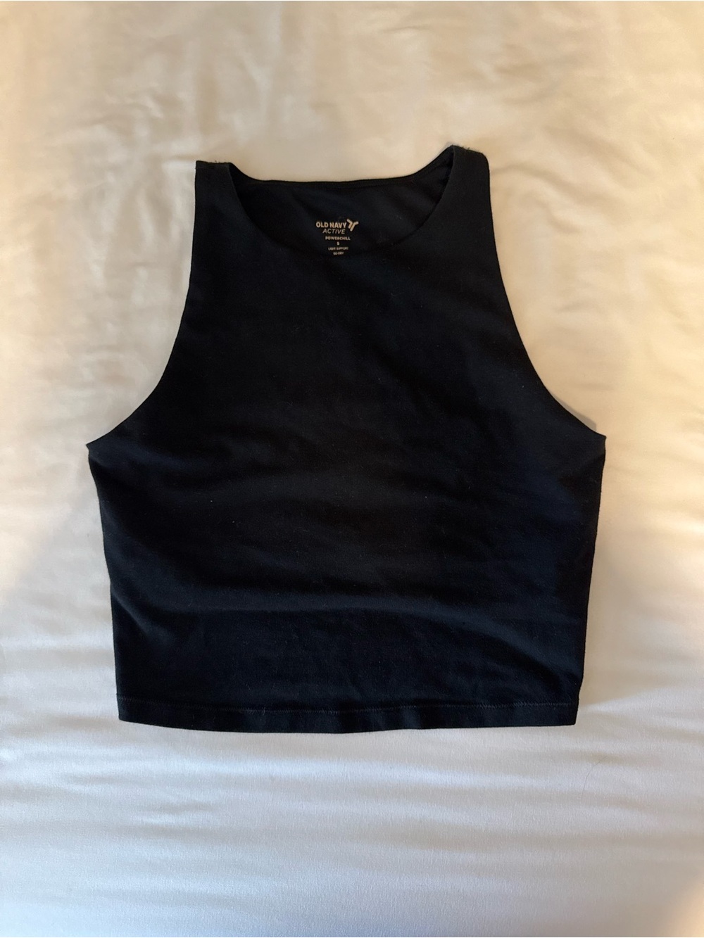 Old Navy Black Cropped High-Neck Tank